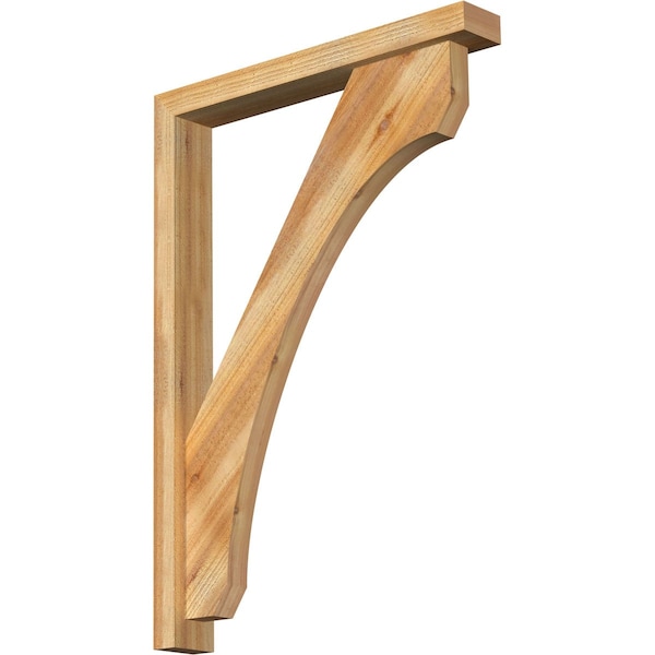 Ekena Millwork Legacy Block Rough Sawn Bracket w/ Offset Brace, Western Red Cedar, 4"W x 28"D x 40"H BKT0402X28X40LEC05RWR - main